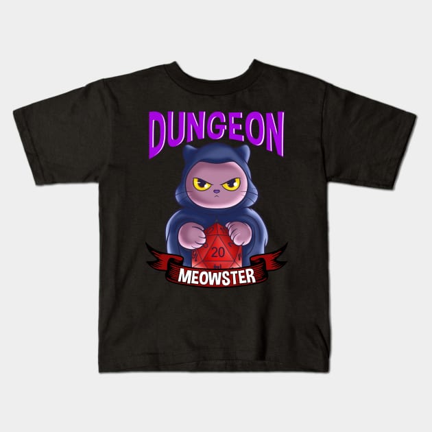 Dungeon Meowster Cute & Funny Gaming Kids T-Shirt by theperfectpresents